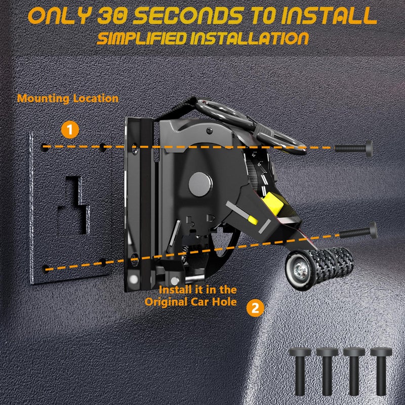 قطعتان من أشرطة السقاطة القابلة للسحب، متوافقة مع حزام تأمين السحب التلقائي Ford F150 2015-2025، أشرطة ربط مدمجة قابلة للسحب للأسفل لـ F250/F350/F450/F550، أشرطة سقاطة لسرير الشاحنة قابلة للسحب - Image 4